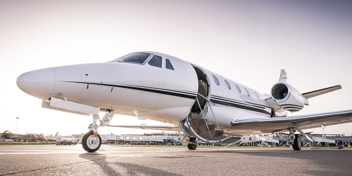 private aeroplane on runway